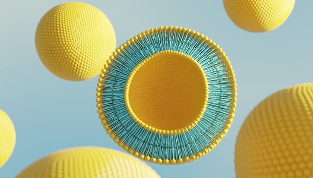Illustration d'un liposome avec sa double couche lipidique
